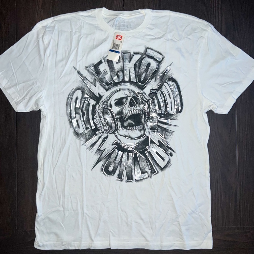 Eckō Unltd. “GET LOUD” Graphic T-Shirt - White/Black, Size XL